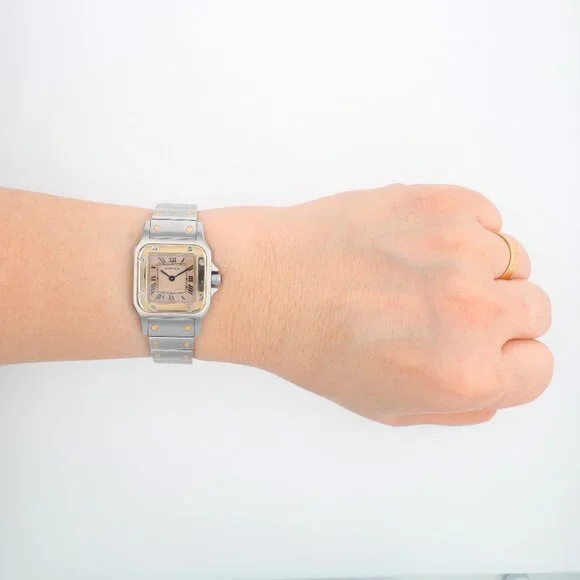 Cartier Santos 1057930 24mm Dirty White Roman Numeral Dial Fixed Bezel Santos - Picture 10 of 10